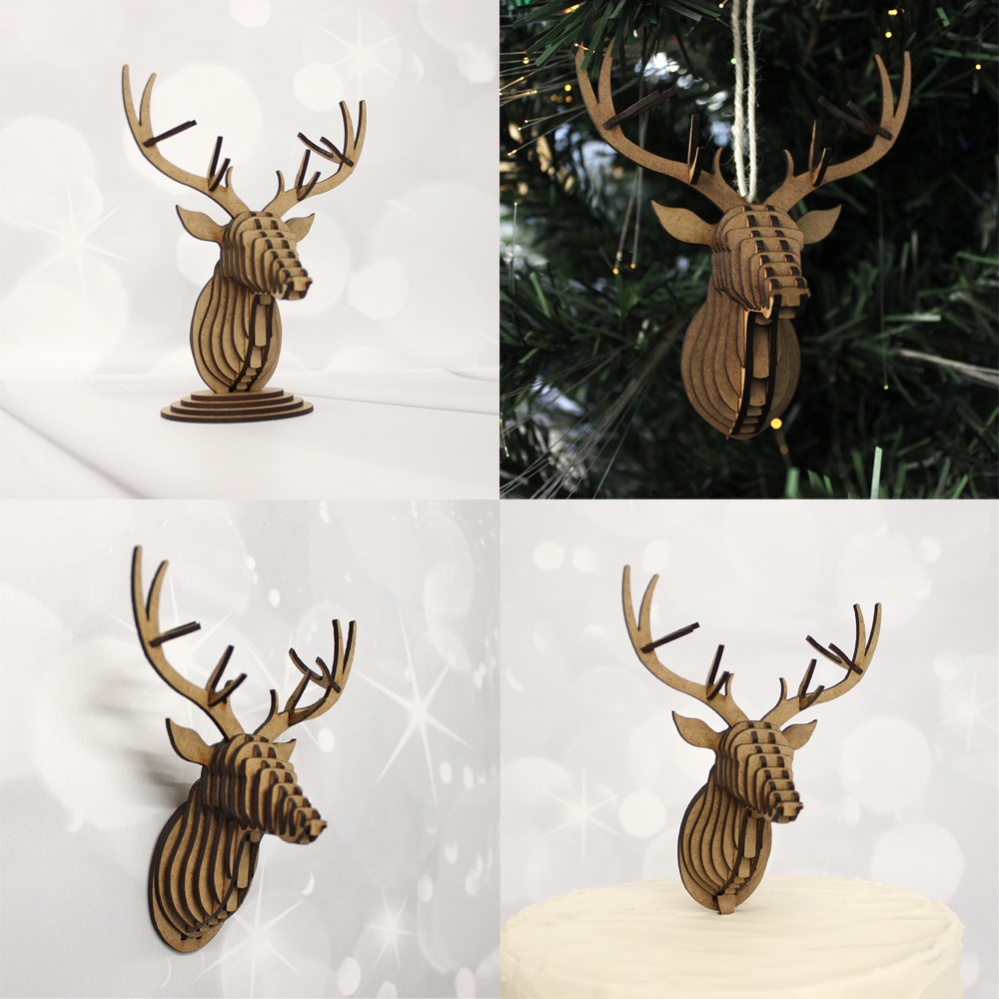 Mini Stags Head - Bauble or Topper